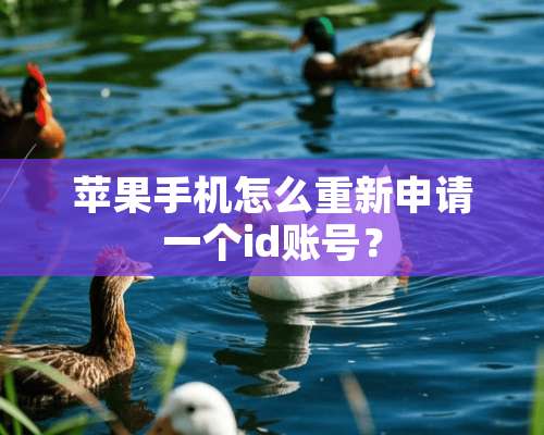 苹果手机怎么重新申请一个id账号？