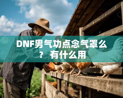 DNF男气功点念气罩么？ 有什么用