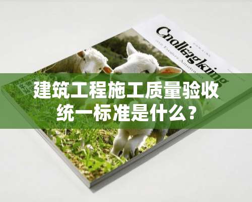 建筑工程施工质量验收统一标准是什么？