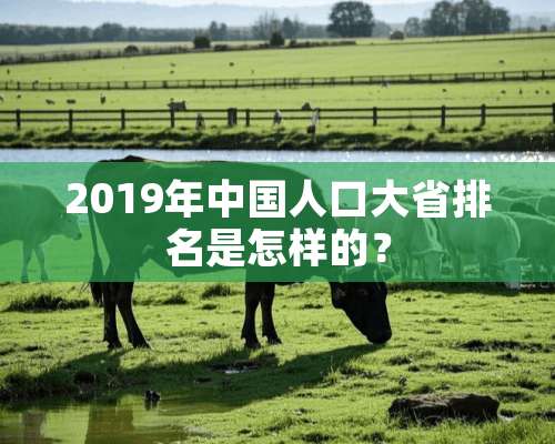 2019年中国人口大省排名是怎样的？