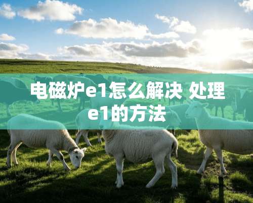 电磁炉e1怎么解决 处理e1的方法