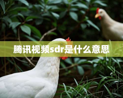 腾讯视频sdr是什么意思