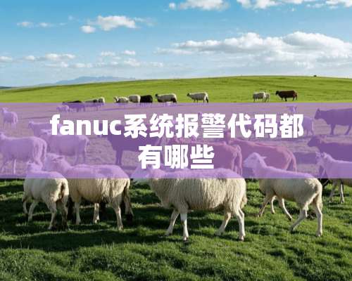 fanuc系统报警代码都有哪些