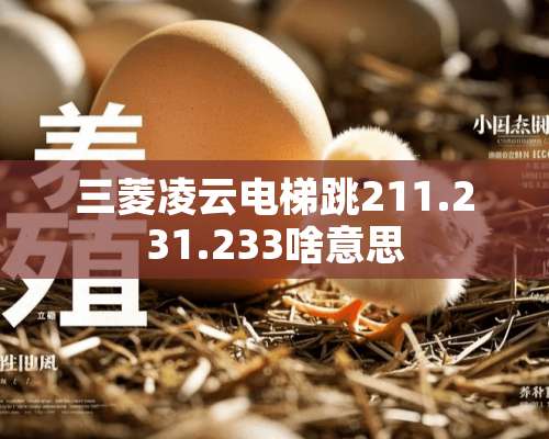 三菱凌云电梯跳211.231.233啥意思