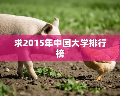 求2015年中国大学排行榜