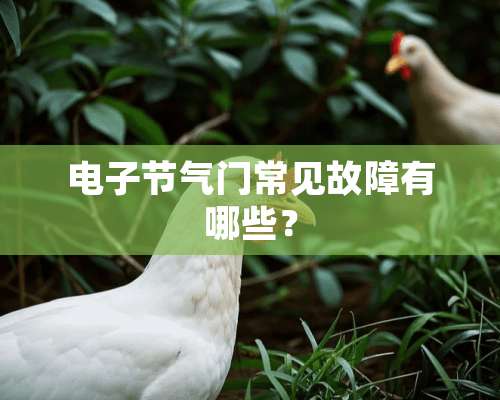 电子节气门常见故障有哪些？