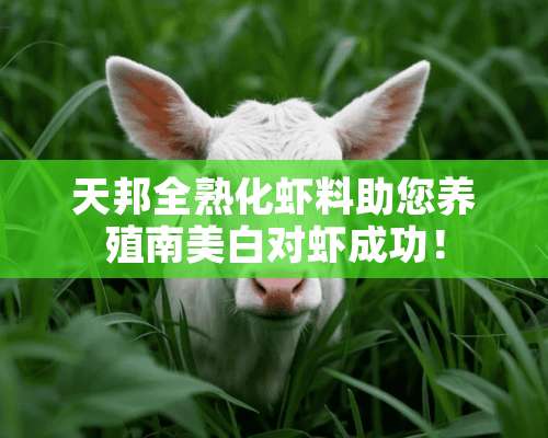 天邦全熟化虾料助您养殖南美白对虾成功！