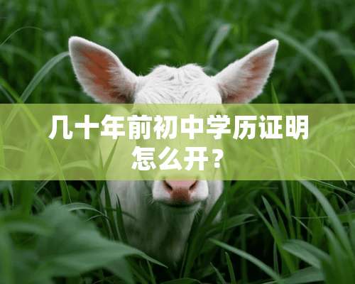 几十年前初中学历证明怎么开？