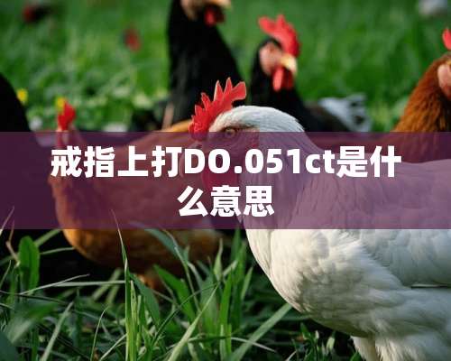 戒指上打DO.051ct是什么意思