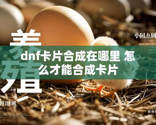 dnf卡片合成在哪里 怎么才能合成卡片