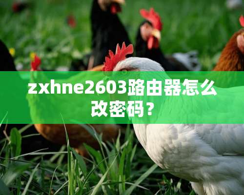 zxhne2603路由器怎么改密码？