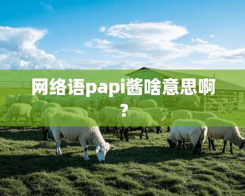 网络语papi酱啥意思啊？