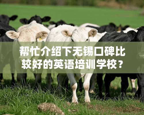 帮忙介绍下无锡口碑比较好的英语培训学校？