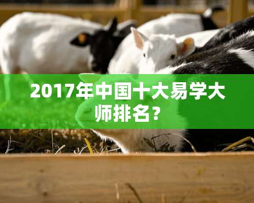 2017年中国十大易学大师排名？