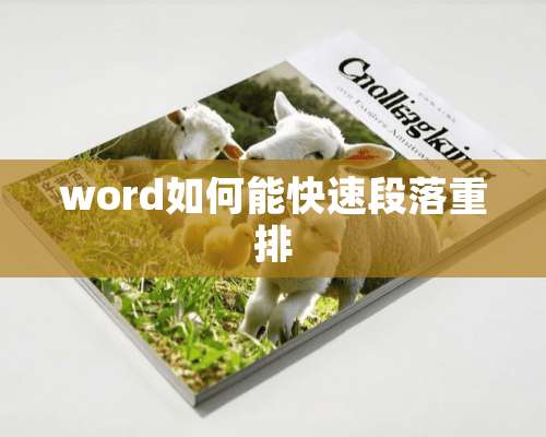 word如何能快速段落重排