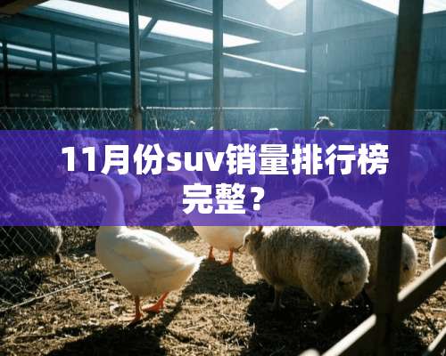 11月份suv销量排行榜完整？