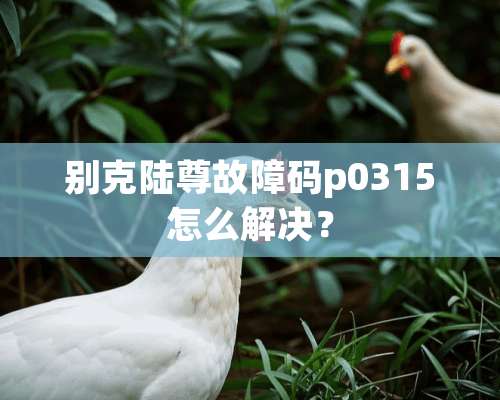 别克陆尊故障码p0315怎么解决？