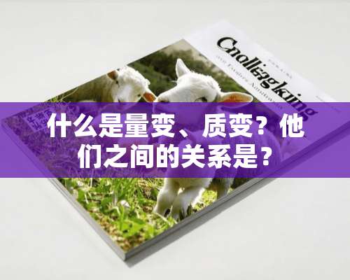 什么是量变、质变？他们之间的关系是？