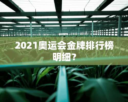 2021奥运会金牌排行榜明细？