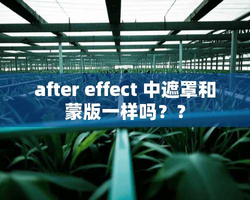 after effect 中遮罩和蒙版一样吗？？