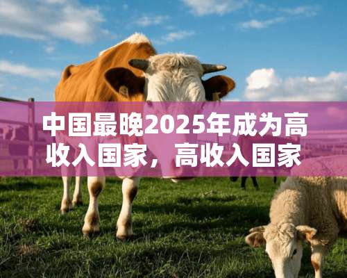 中国最晚2025年成为高收入国家，高收入国家的标准是什么？