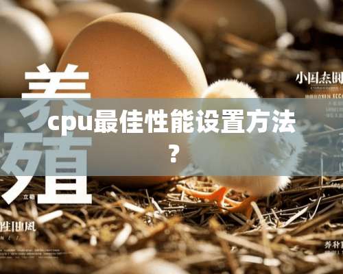 cpu最佳性能设置方法？