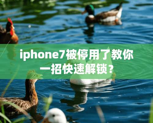 iphone7被停用了教你一招快速解锁？