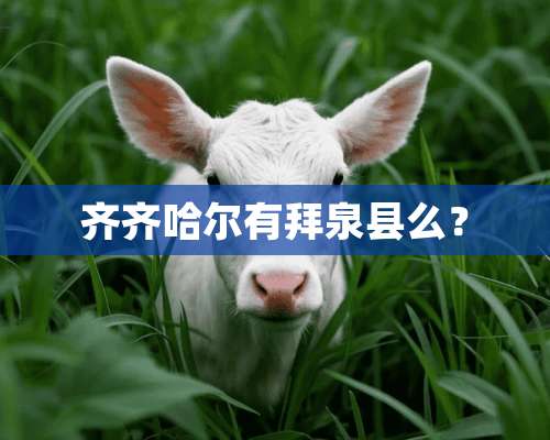 齐齐哈尔有拜泉县么？