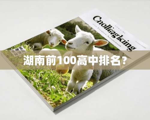 湖南前100高中排名？