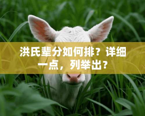 洪氏辈分如何排？详细一点，列举出？