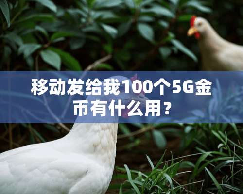 移动发给我100个5G金币有什么用？