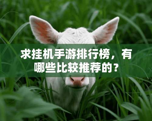 求挂机手游排行榜，有哪些比较推荐的？