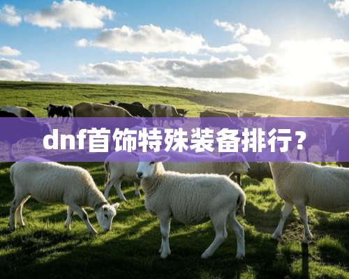 dnf首饰特殊装备排行？