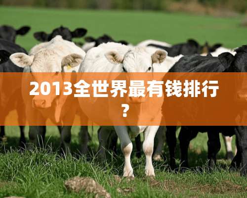 2013全世界最有钱排行？