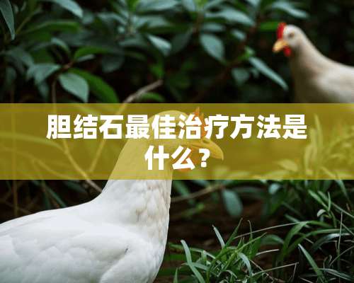 胆结石最佳治疗方法是什么？