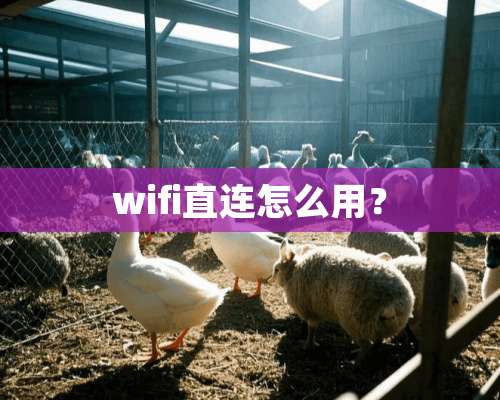 wifi直连怎么用？