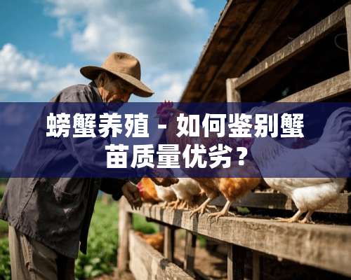 螃蟹养殖－如何鉴别蟹苗质量优劣？