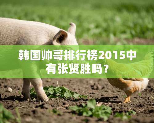 韩国帅哥排行榜2015中有张贤胜吗？