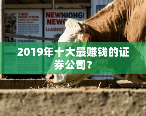 2019年十大最赚钱的证券公司？