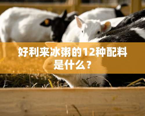 好利来冰粥的12种配料是什么？