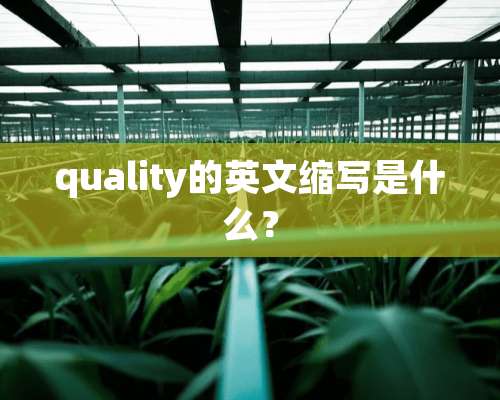 quality的英文缩写是什么？