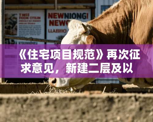 《住宅项目规范》再次征求意见，新建二层及以上住宅应设置电梯，层高不应低于3米