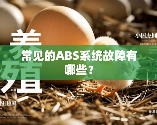 常见的ABS系统故障有哪些？