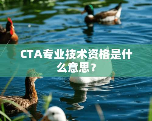 CTA专业技术资格是什么意思？