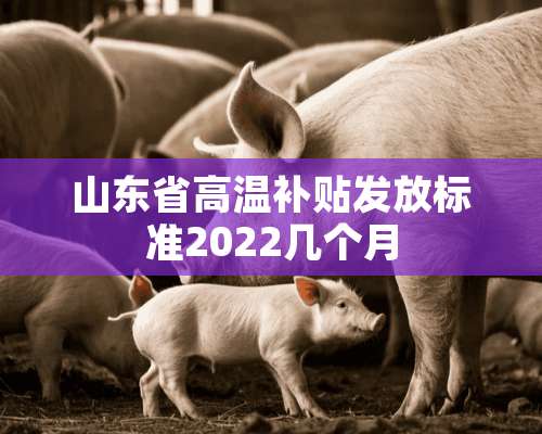 山东省高温补贴发放标准2022几个月