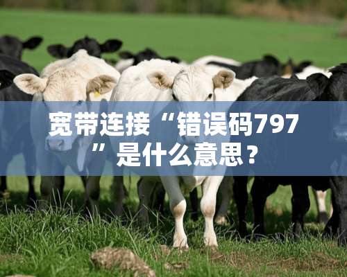 宽带连接“错误码797”是什么意思？