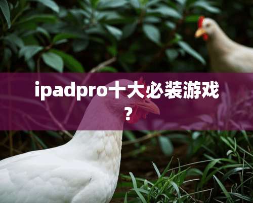 ipadpro十大必装游戏？