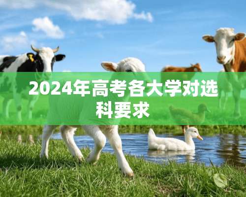 2024年高考各大学对选科要求