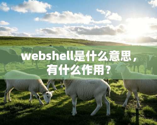 webshell是什么意思，有什么作用？