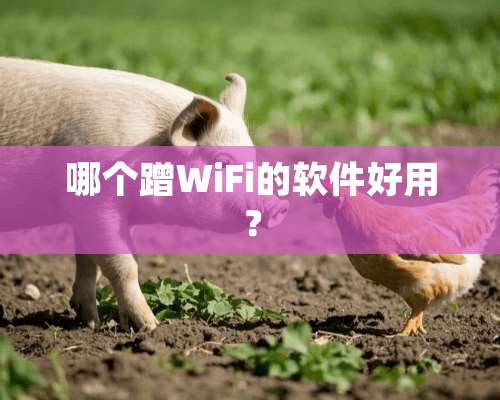 哪个蹭WiFi的软件好用？